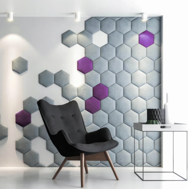 Panel Ścienny Tapicerowany Heksagon  M Plaster Miodu – zdjęcie 5