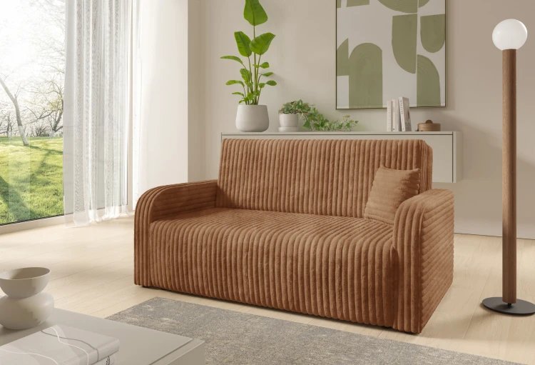 Sofa trzyosobowa Amerykanka rozkładana z funkcją spania Peri gruby sztruks