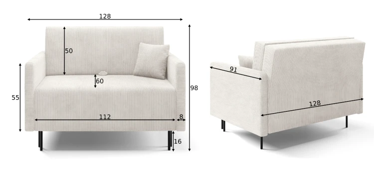Sofa dwuosobowa Amerykanka rozkładana z funkcją spania Monte – zdjęcie 23