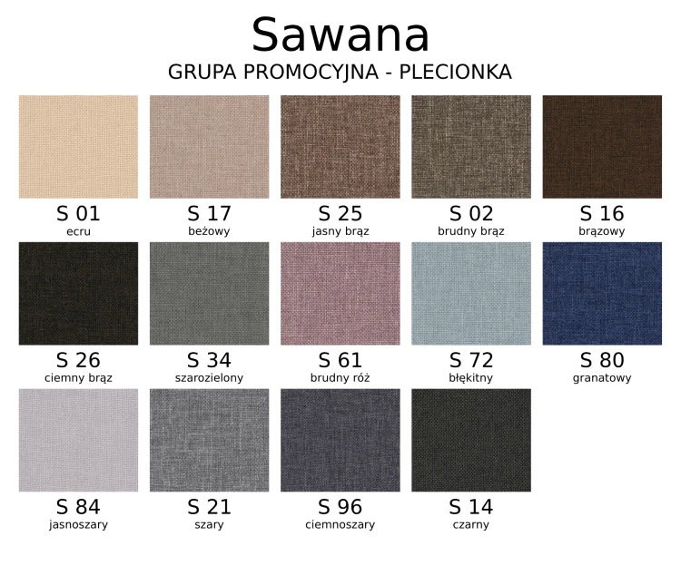 Próbki tkanin – wariant SAWANA1602